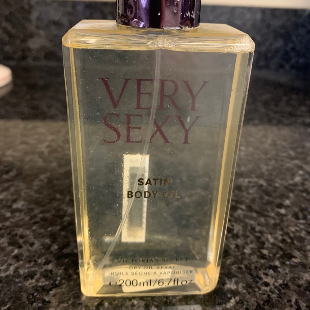Very Sexy Satin Body Oil. 6.7 oz. Almost full.